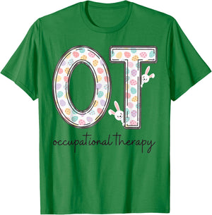Occupational Therapy OT Therapist Easter Bunny Eggs T-Shirt - T-Shirt | Irish Green