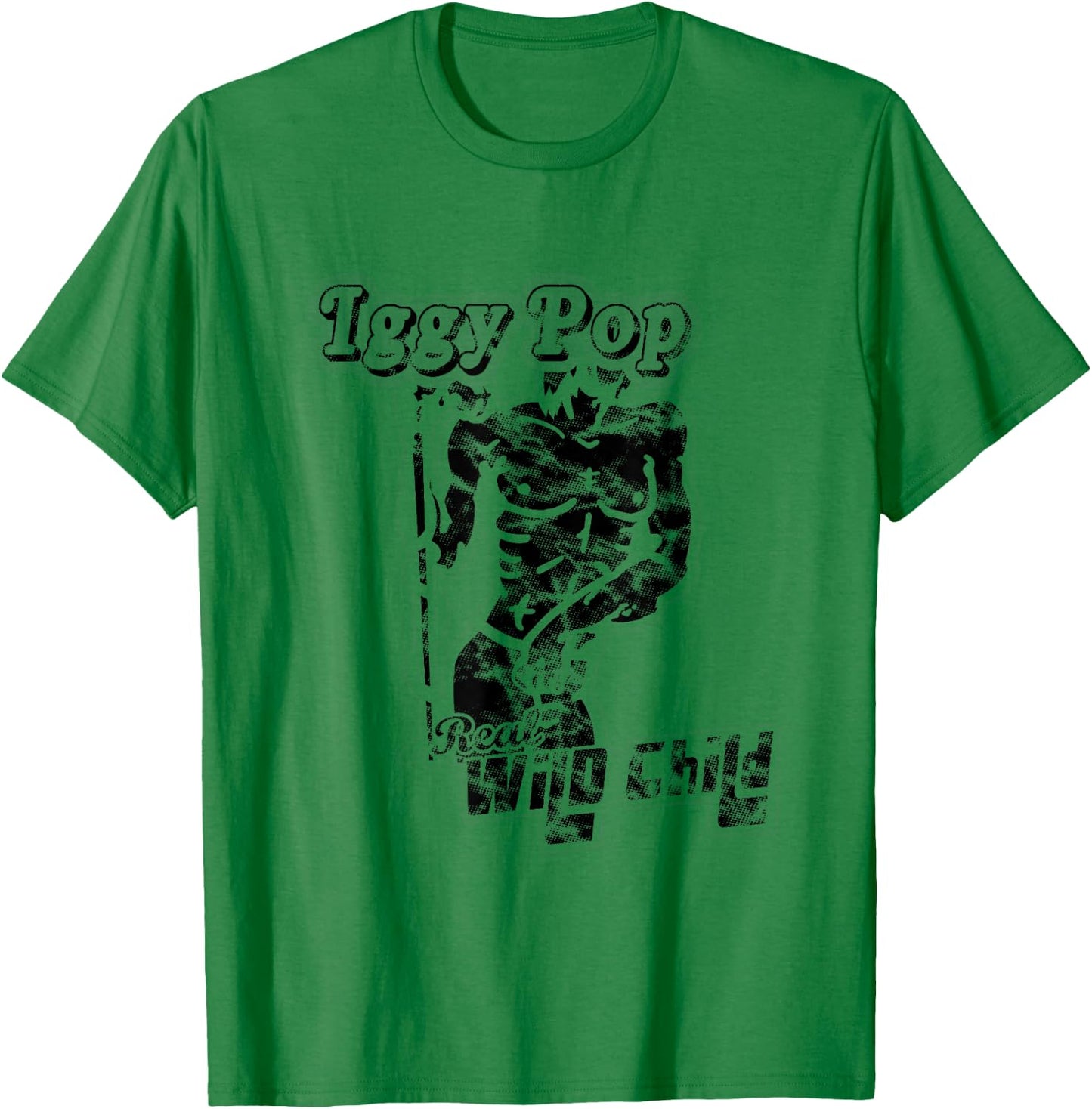 Iggy Pop Real Wild Child Officially Licensed T-Shirt - T-Shirt | Irish Green