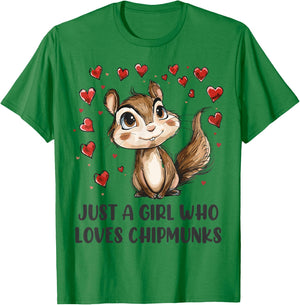 Funny Chipmunks Lover Gift - Just A Girl Who Loves Chipmunks T-Shirt - T-Shirt | Irish Green