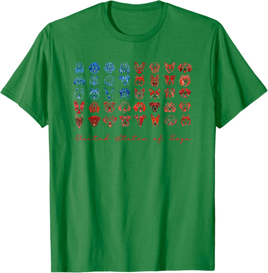 United States of Dogs T-Shirt - T-Shirt | Irish Green