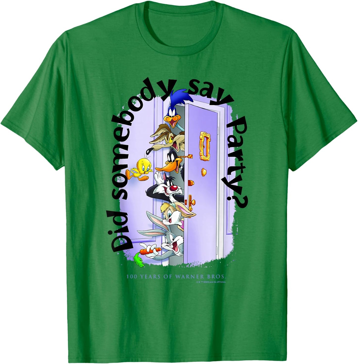 WB 100 Looney Tunes Group Shot Friends Party Iconic Portrait T-Shirt - T-Shirt | Irish Green