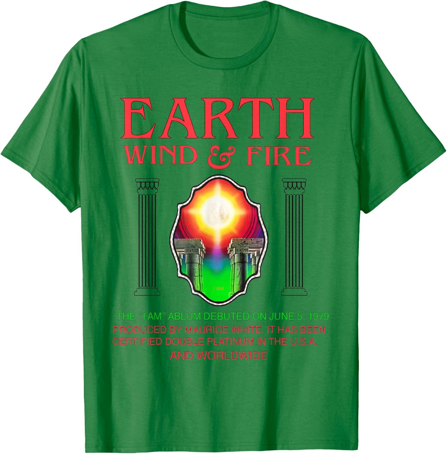 Earth, Wind & Fire I Am Pillars T-Shirt - T-Shirt | Irish Green