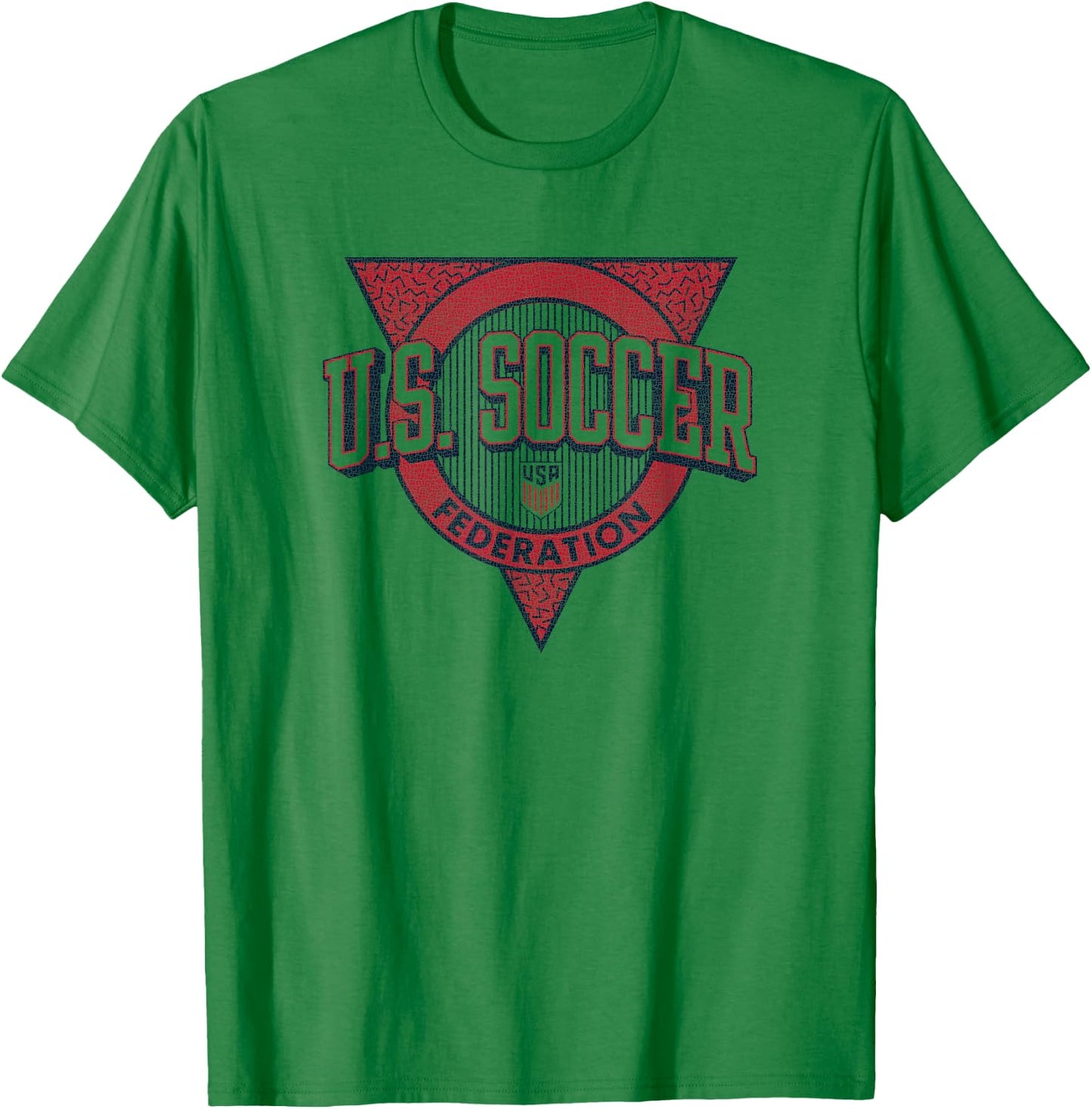 U.S. Soccer Retro Triblock White USMNT Officially Licensed T-Shirt - T-Shirt | Irish Green