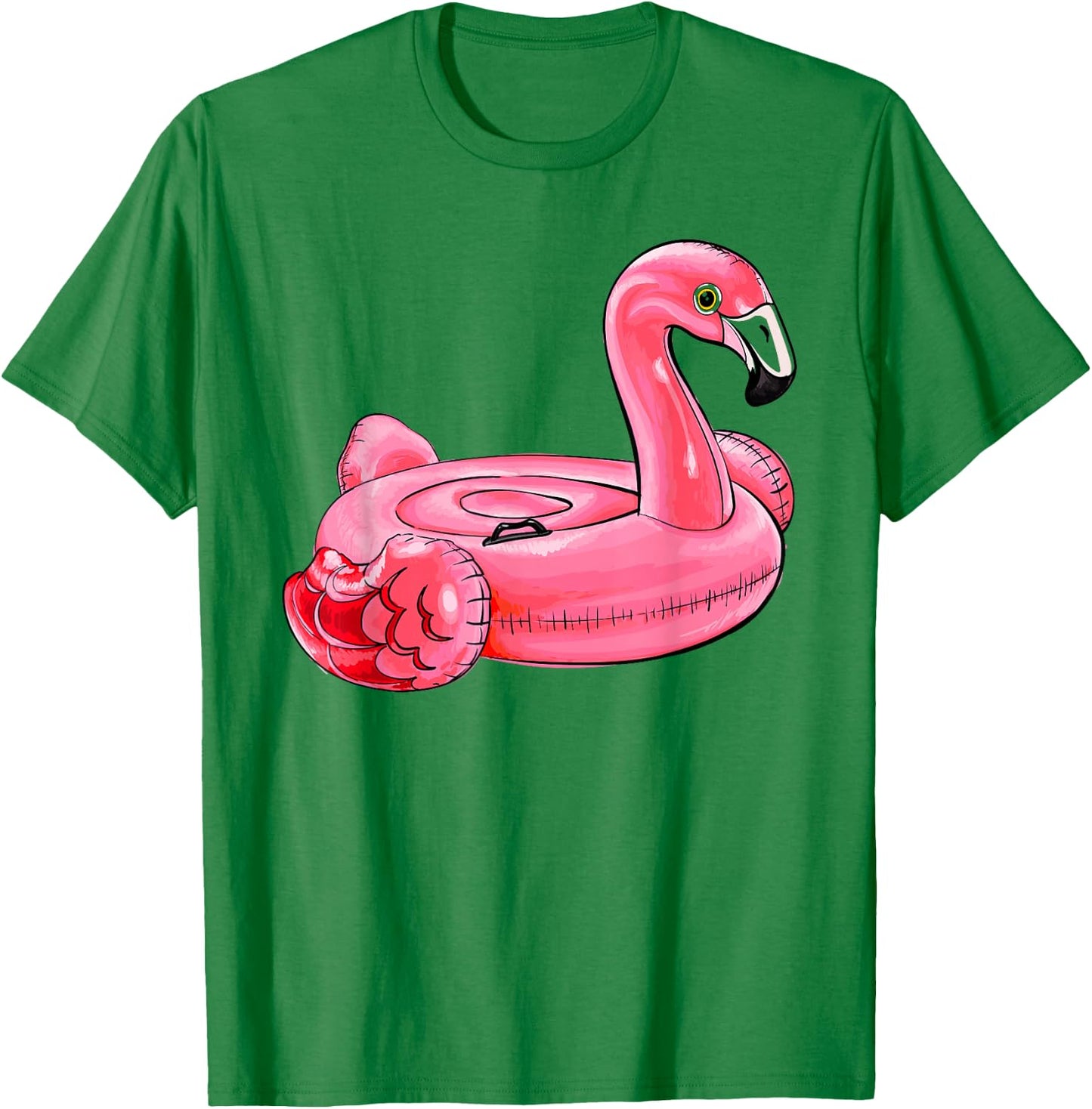 Colorful Flamingo Pool Float Tropical Summer T-Shirt - T-Shirt | Irish Green