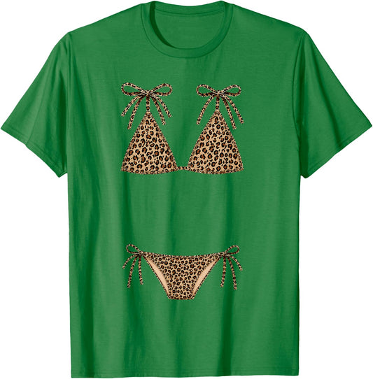 Leopard Bikini Hawaii Beach Girls Trip Summer Vacation T-Shirt - T-Shirt | Irish Green