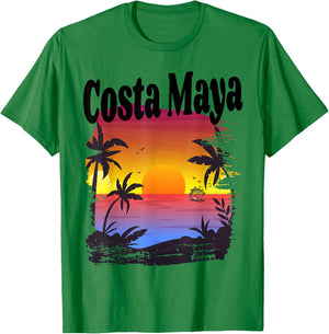Costa Maya Caribbean Cruise Ship Beach Vacation Getaway T-Shirt - T-Shirt | Irish Green
