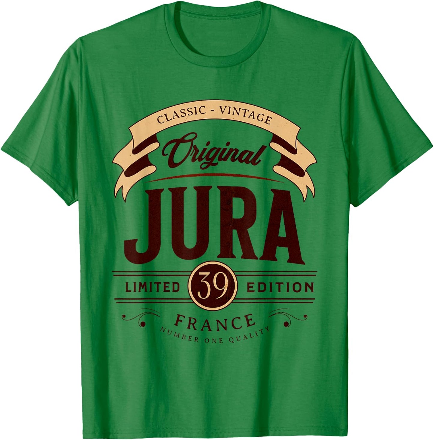 Vintage Jura Department France , grey, S T-Shirt - T-Shirt | Irish Green