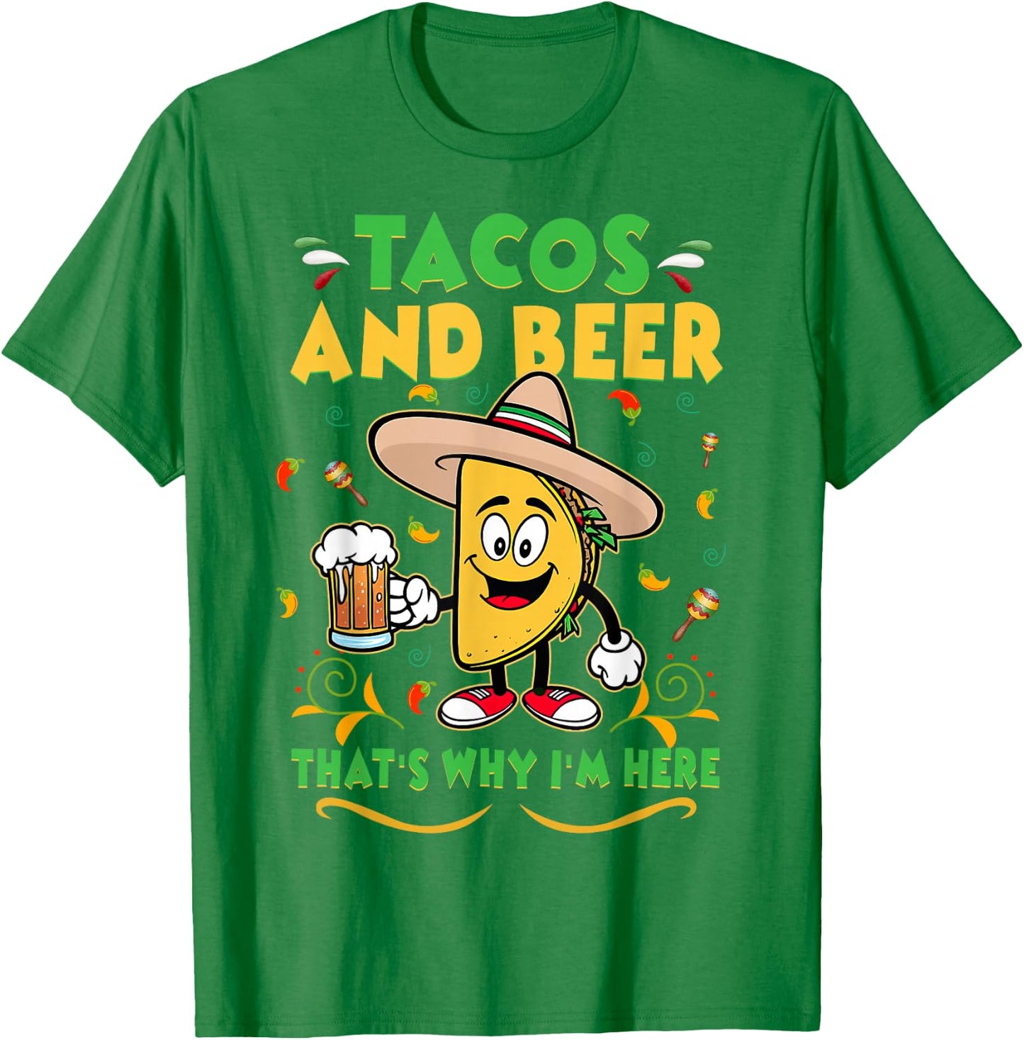 Cinco De Mayo Shirt Mexican Drinking Taco Beer Men Women T-Shirt - T-Shirt | Irish Green