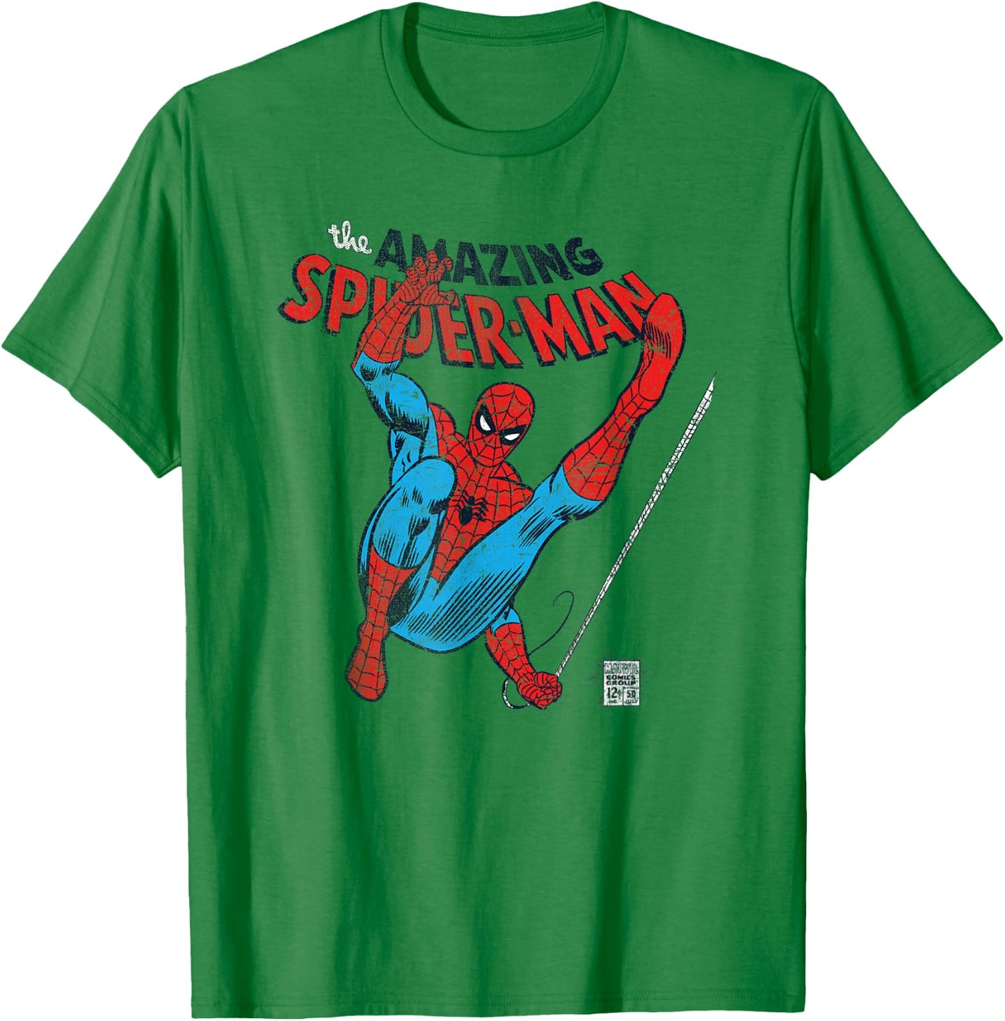 Marvel Spider-Man Retro Web Slinger , White T-Shirt - T-Shirt | Irish Green