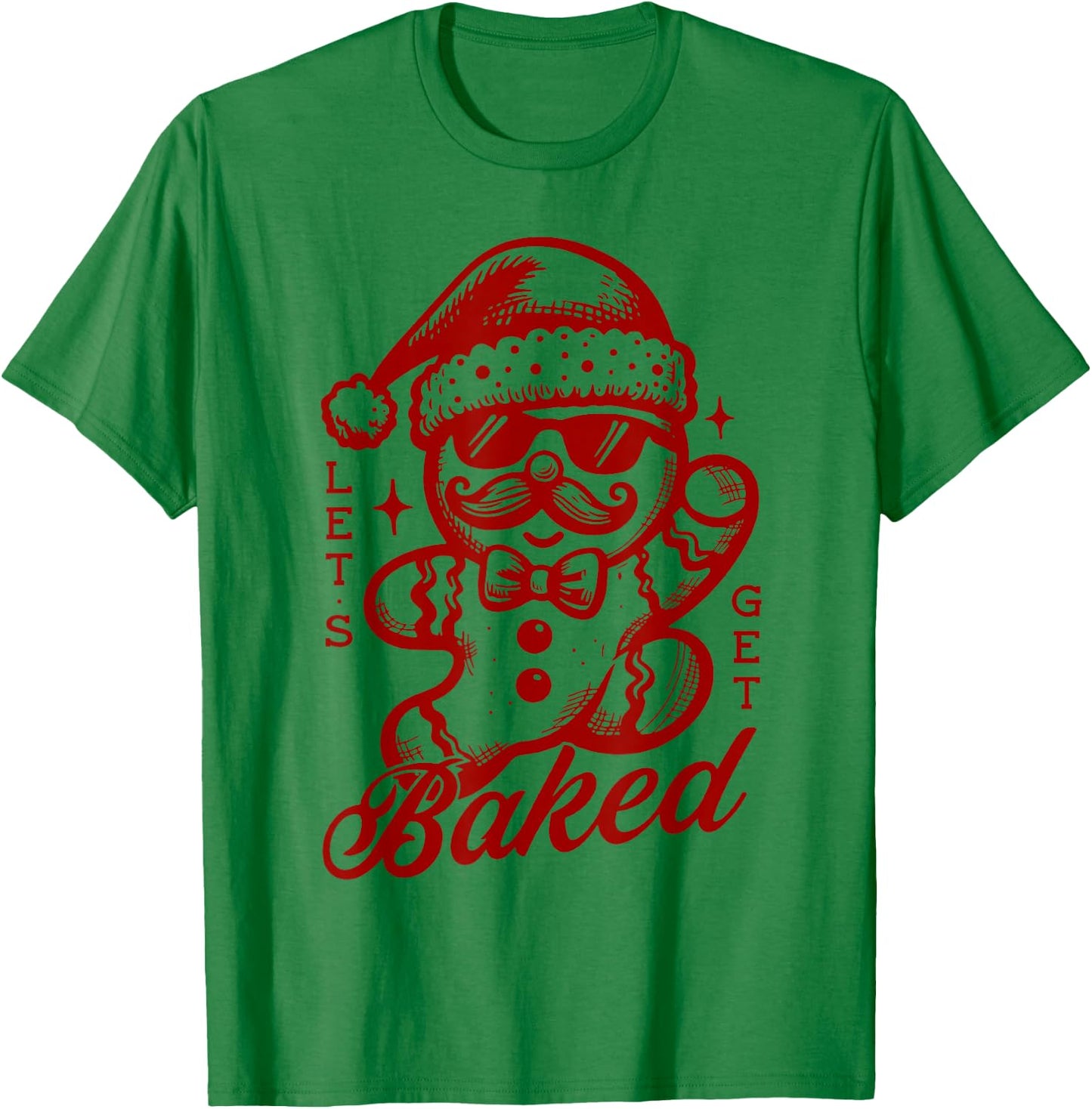 Vintage Let's Get Baked Christmas Matching Family Pajama T-Shirt - T-Shirt | Irish Green