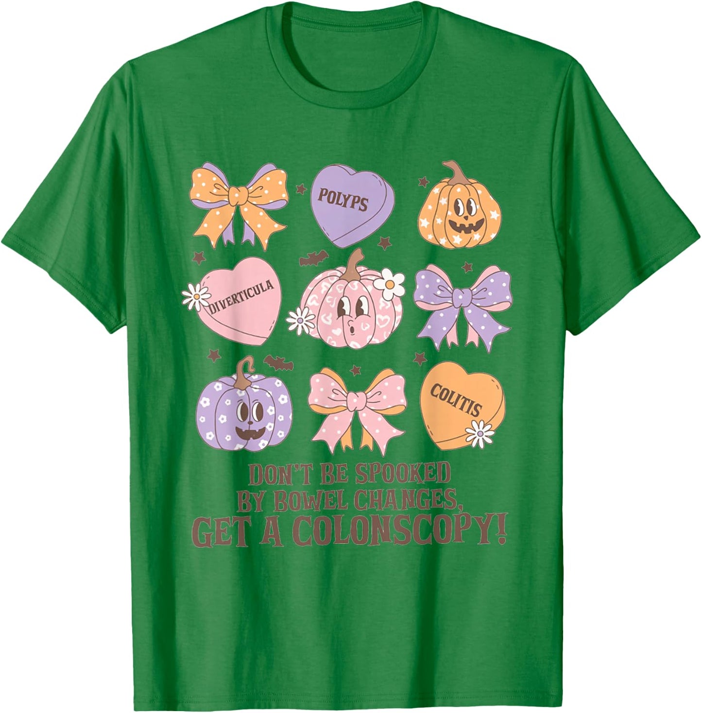 GI Nurse Halloween Get A Colonscopy Gastroenterology Pumpkin T-Shirt - T-Shirt | Irish Green