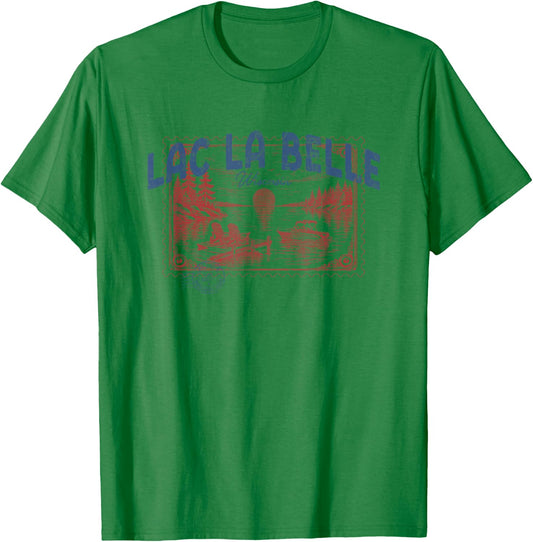 Lac La Belle Wisconsin Outdoors Vintage T-Shirt - T-Shirt | Irish Green