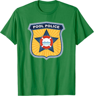 Funny Pool Police Cabana Boy Funny Lifeguards Squad Summer T-Shirt - T-Shirt | Irish Green