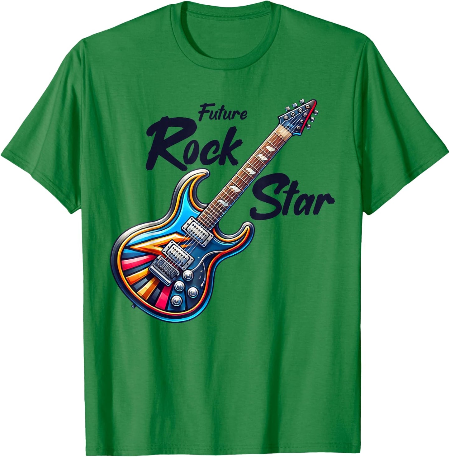 Future Rock Star, Guitar Band, Funny Rock, Girls Boys Kids , grey, S T-Shirt - T-Shirt | Irish Green