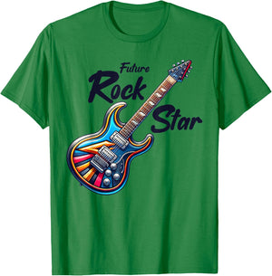 Future Rock Star, Guitar Band, Funny Rock, Girls Boys Kids , grey, S T-Shirt - T-Shirt | Irish Green