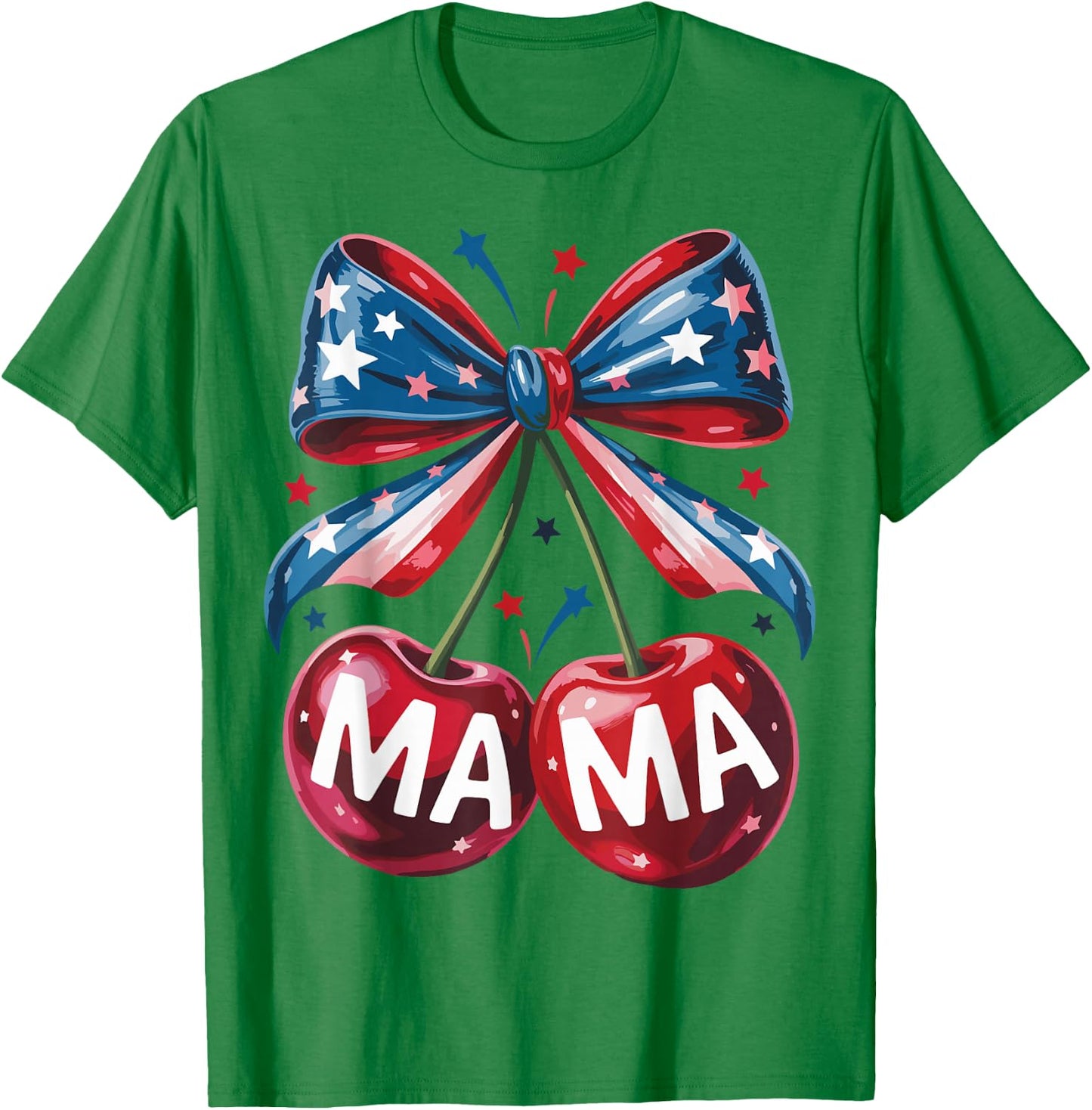 American Bow Mama Mother's Day Mom Women 4th Of July Mama T-Shirt - T-Shirt | Irish Green