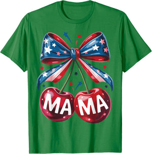 American Bow Mama Mother's Day Mom Women 4th Of July Mama T-Shirt - T-Shirt | Irish Green