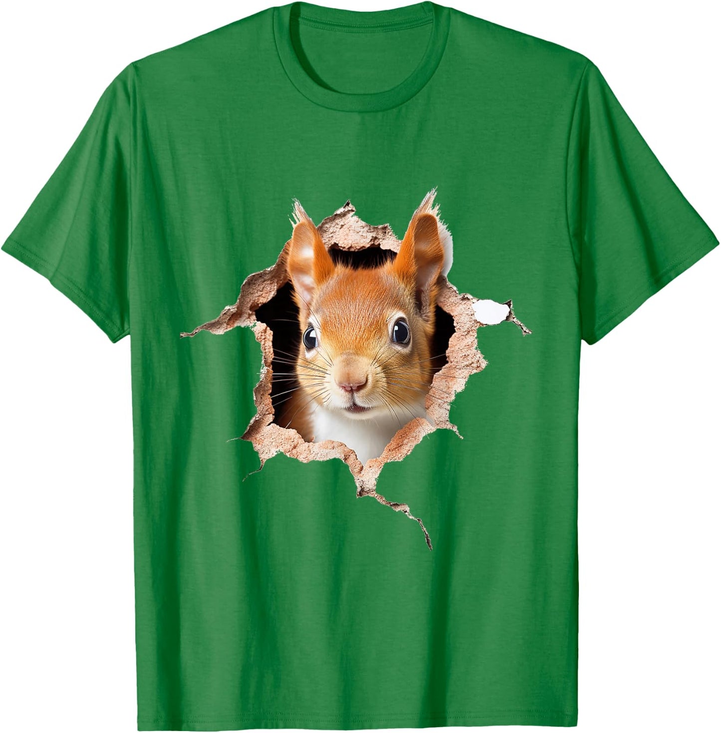 Squirrel Pattern Animal Print Drawing Art Cute Squirrel , white, S T-Shirt - T-Shirt | Irish Green