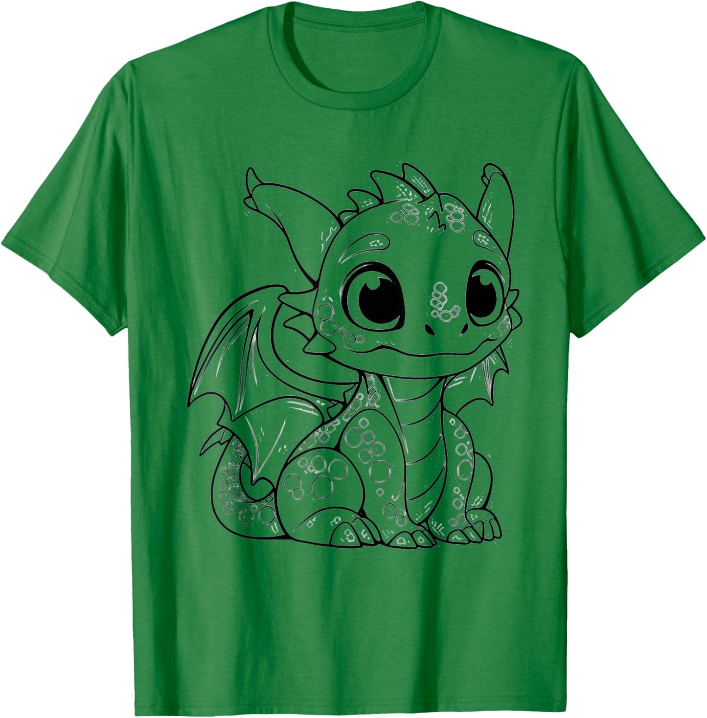 Children's Dragon Mandala to Paint & Colour, White T-Shirt - T-Shirt | Irish Green