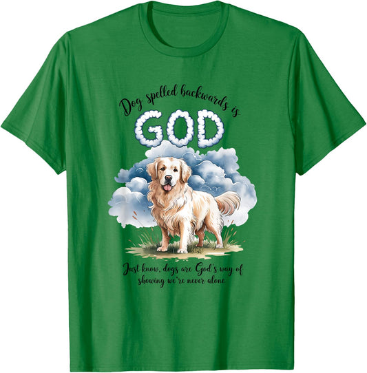 Dog Spelled Backwards is God English Cream Golden Retriever Women T-Shirt - T-Shirt | Irish Green