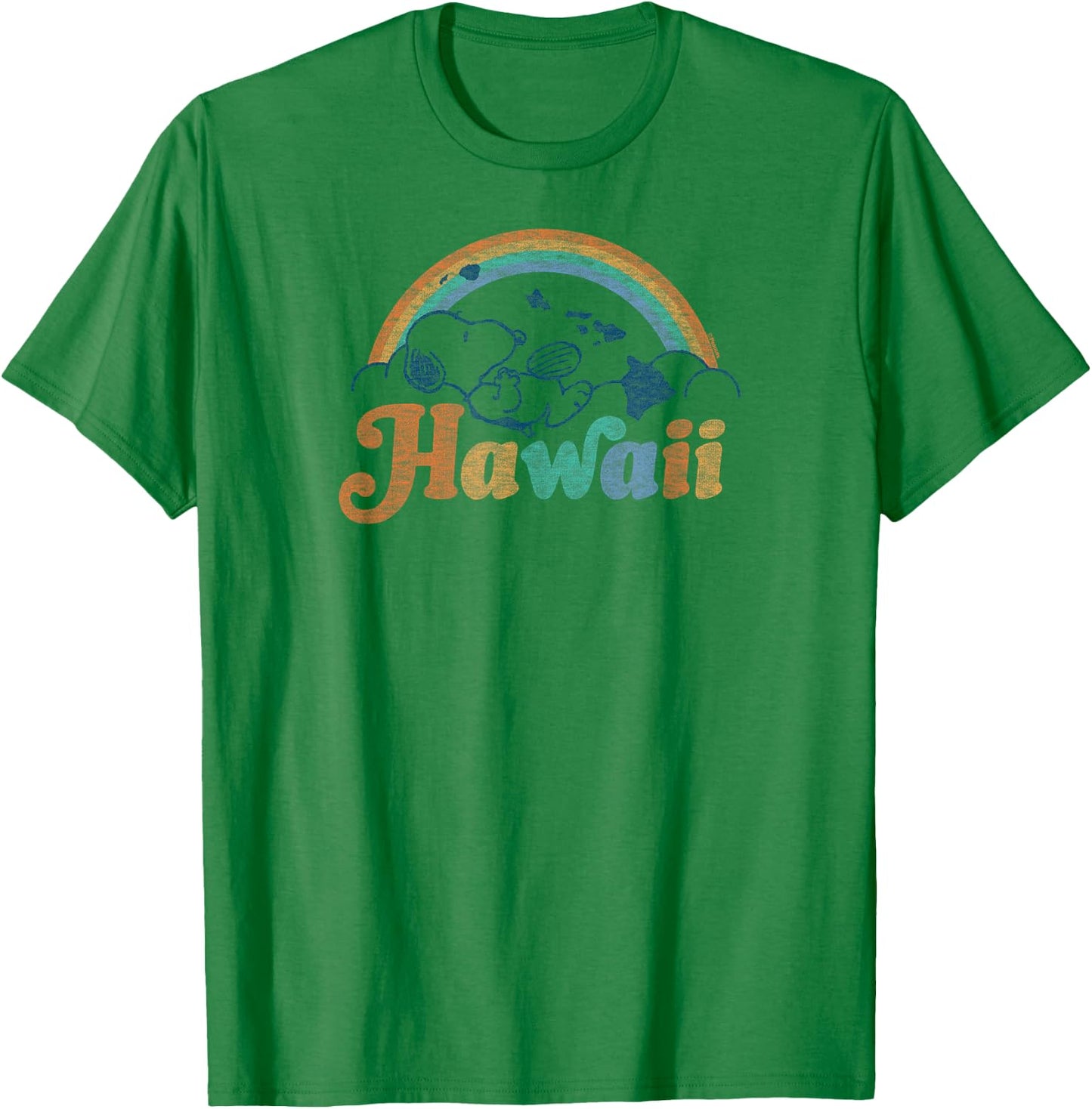 Peanuts - Snoopy Hawaii USA Rainbow T-Shirt - T-Shirt | Irish Green