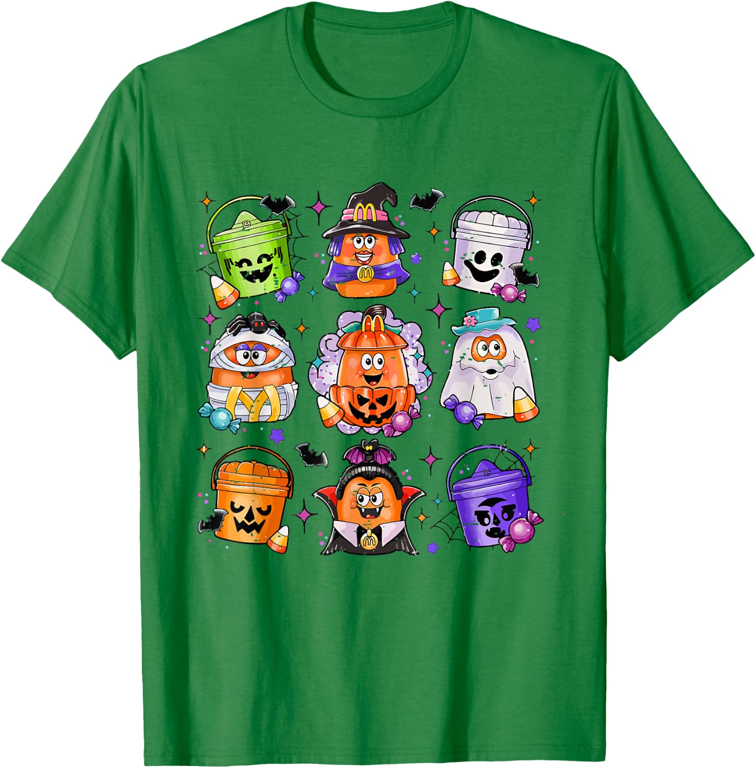 Vintage Funny Halloween Pumpkin Spooky Nuggets Chicken Cute T-Shirt - T-Shirt | Irish Green