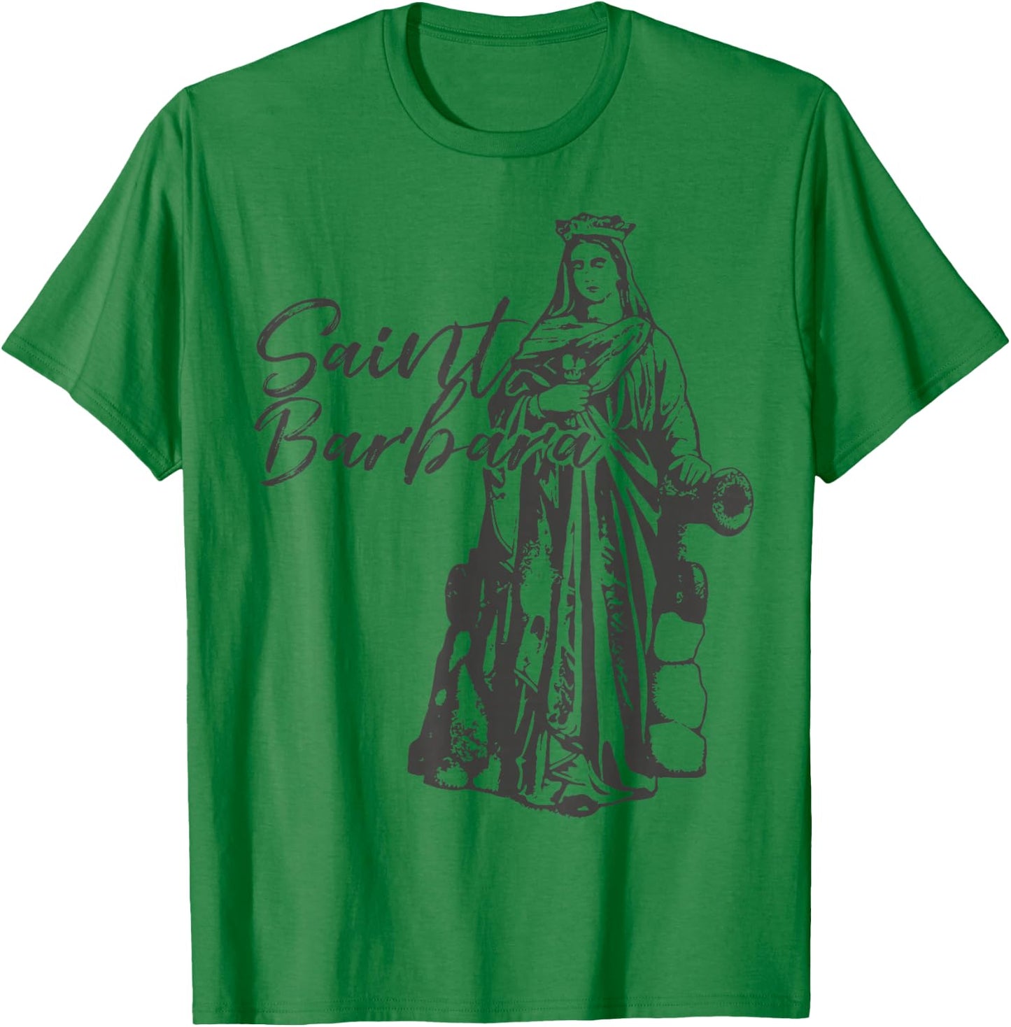 Saint Barbara Artillery Catholic T-Shirt - T-Shirt | Irish Green