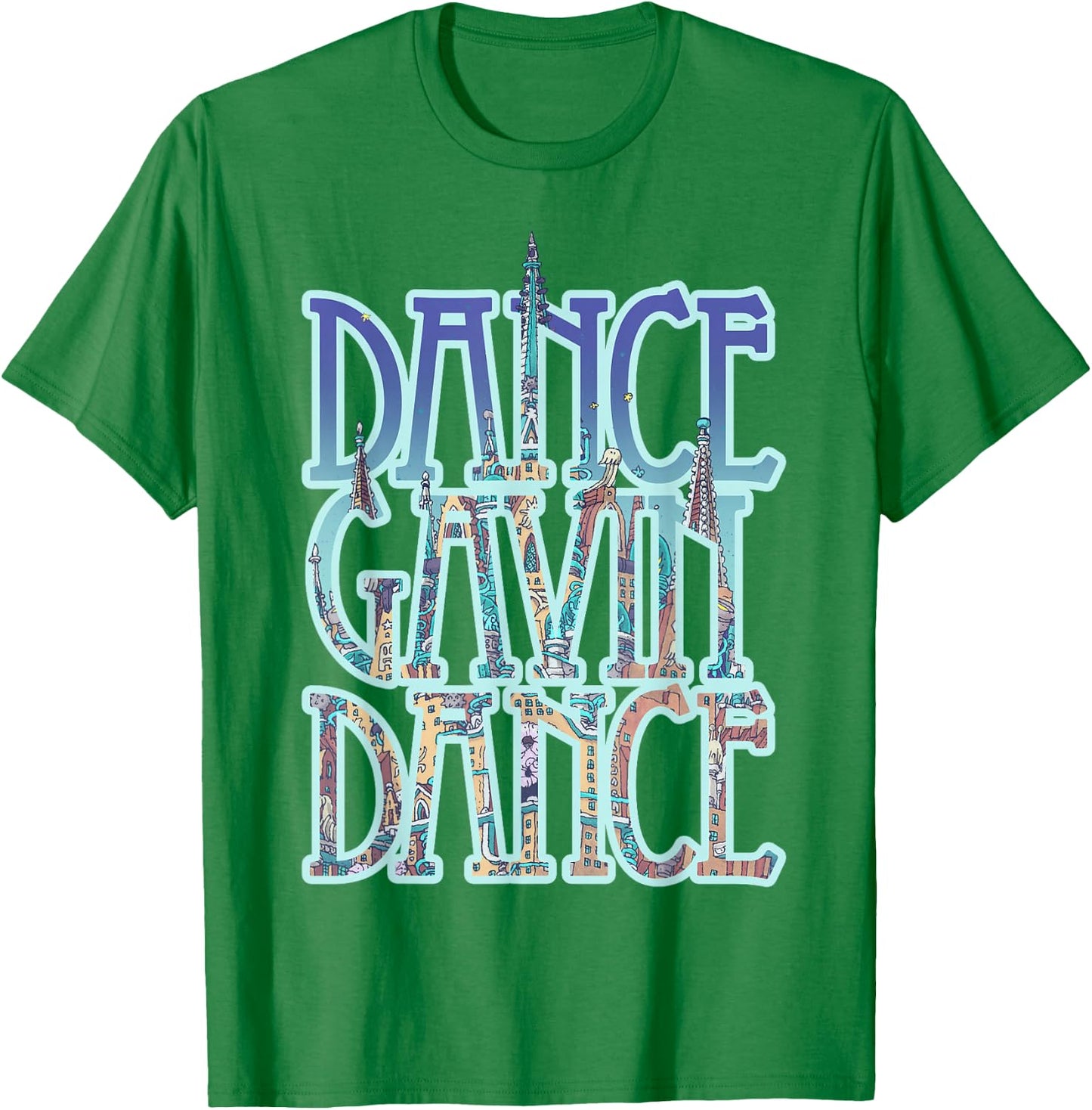 Dance Gavin Dance City Fill Stack Logo T-Shirt - T-Shirt | Irish Green