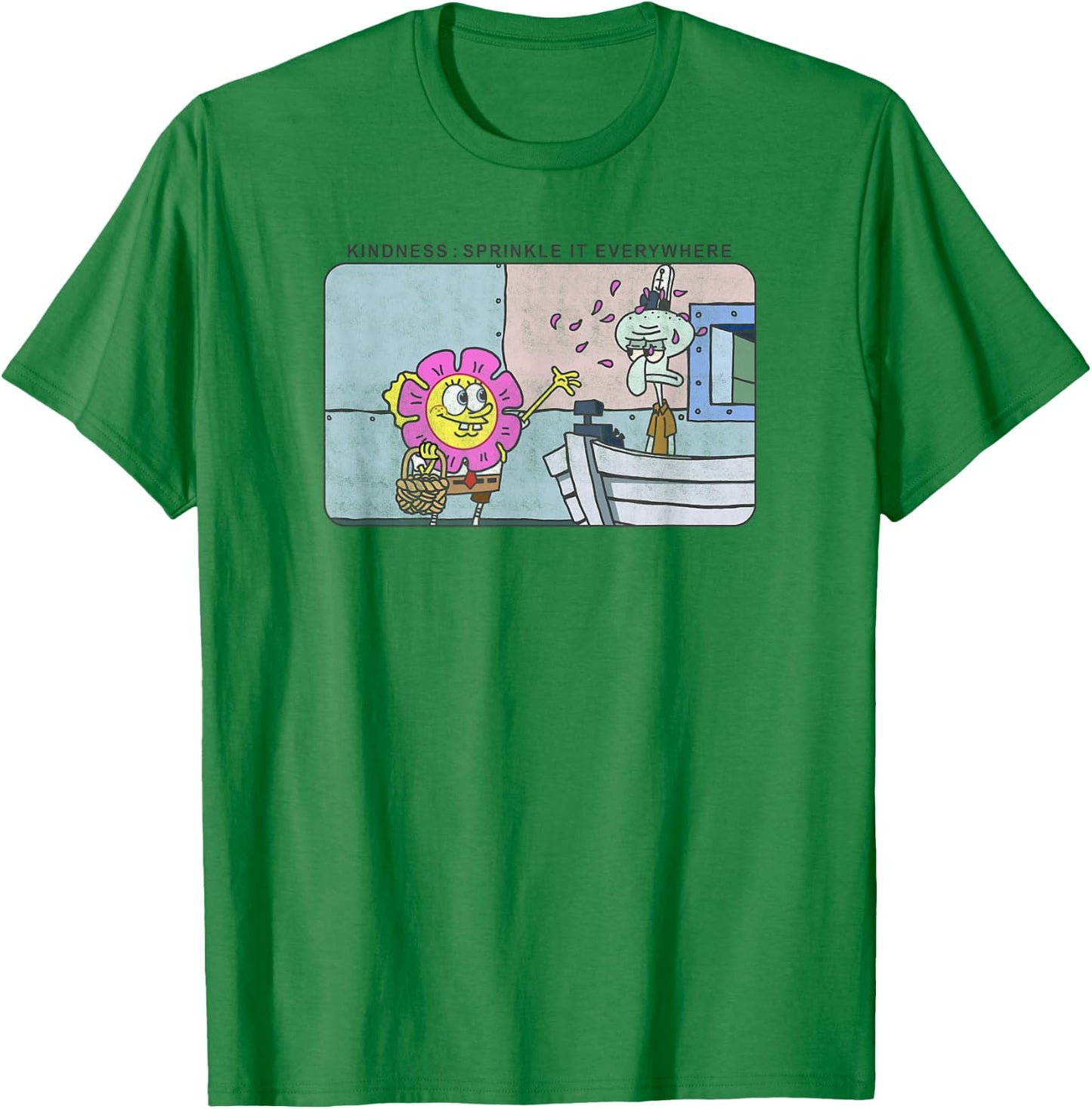 Spongebob Squarepants and Squidward Kindness Meme T-Shirt - T-Shirt | Irish Green