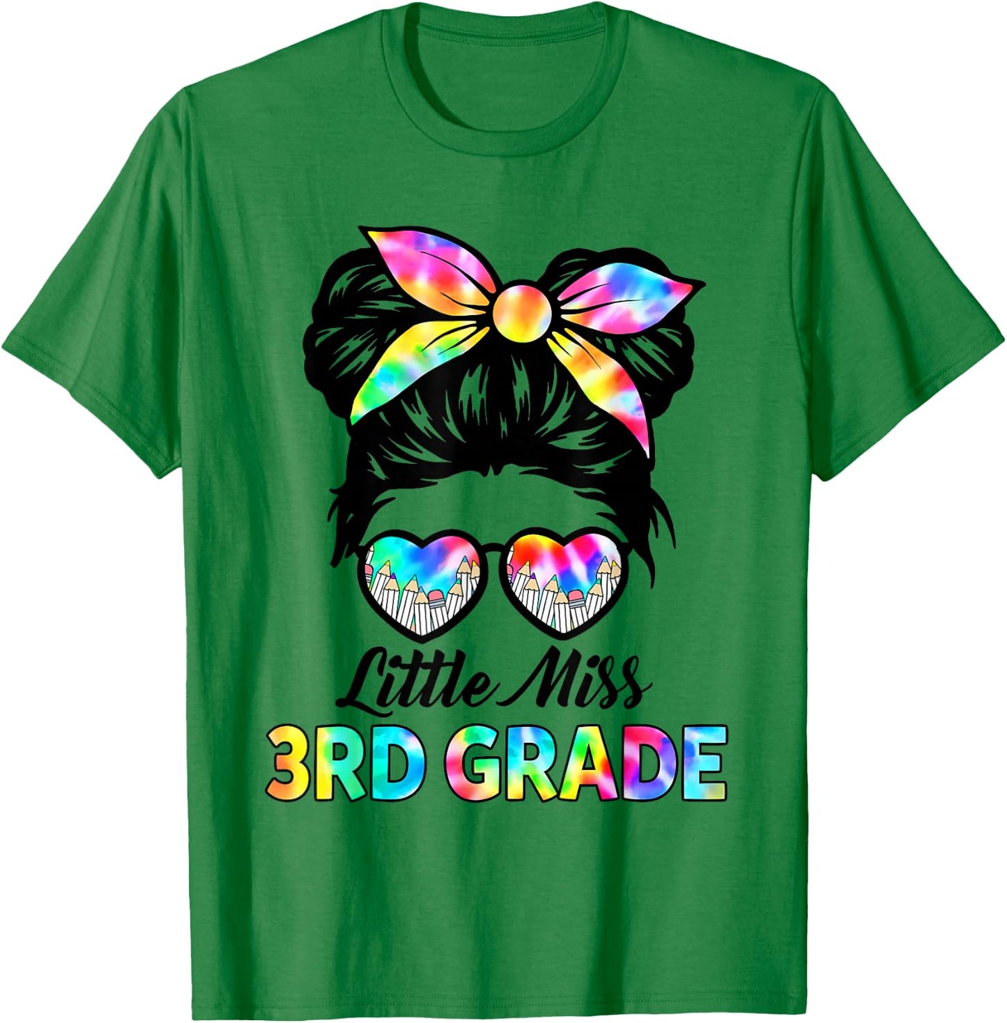 Little Miss 3rd Grade Back To School Third Grade Girls Kids T-Shirt - T-Shirt | Irish Green
