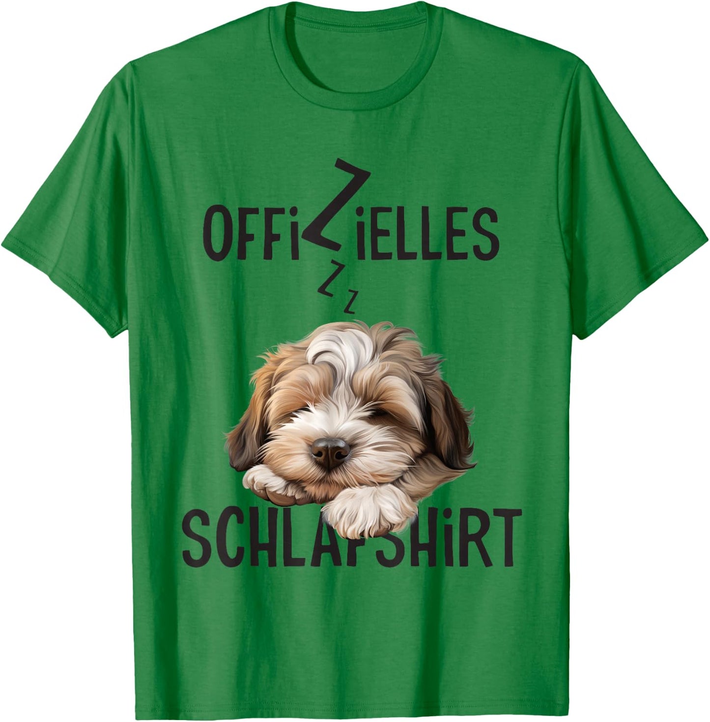 Official Sleep Shirt with Dog Funny Lion Dog Motif , White T-Shirt - T-Shirt | Irish Green