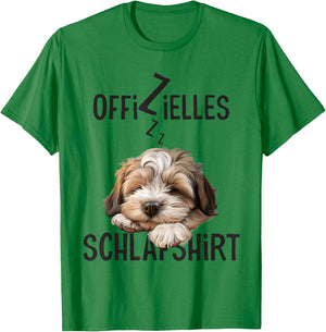 Official Sleep Shirt with Dog Funny Lion Dog Motif , White T-Shirt - T-Shirt | Irish Green