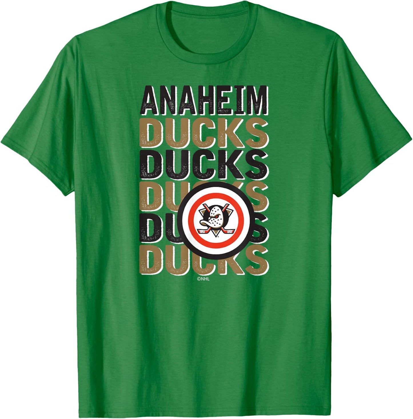 Anaheim Ducks Repeat Orange Officially Licensed T-Shirt - T-Shirt | Irish Green