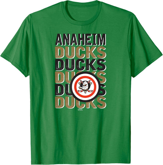 Anaheim Ducks Repeat Orange Officially Licensed T-Shirt - T-Shirt | Irish Green