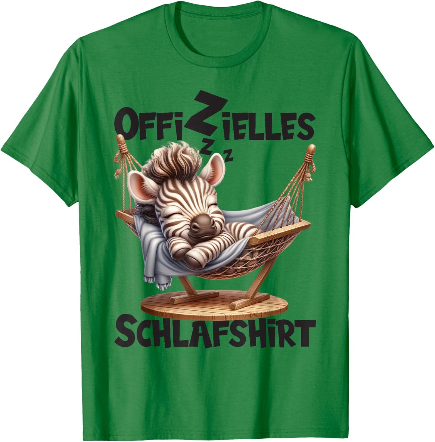 Langschläfer Geschenkidee Spruch Herren Damen Offizielles Schlafshirt Zebra Mit Tier Lustig Tiermotiv T-Shirt - T-Shirt | Irish Green