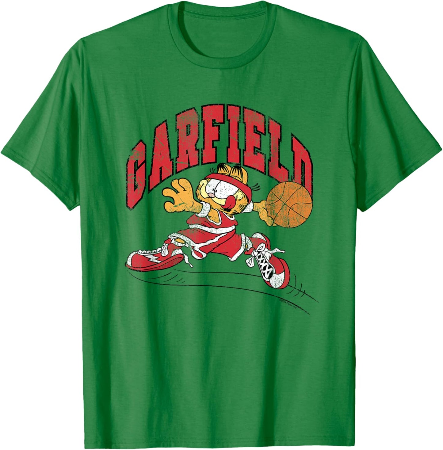 Garfield Basketball , White T-Shirt - T-Shirt | Irish Green