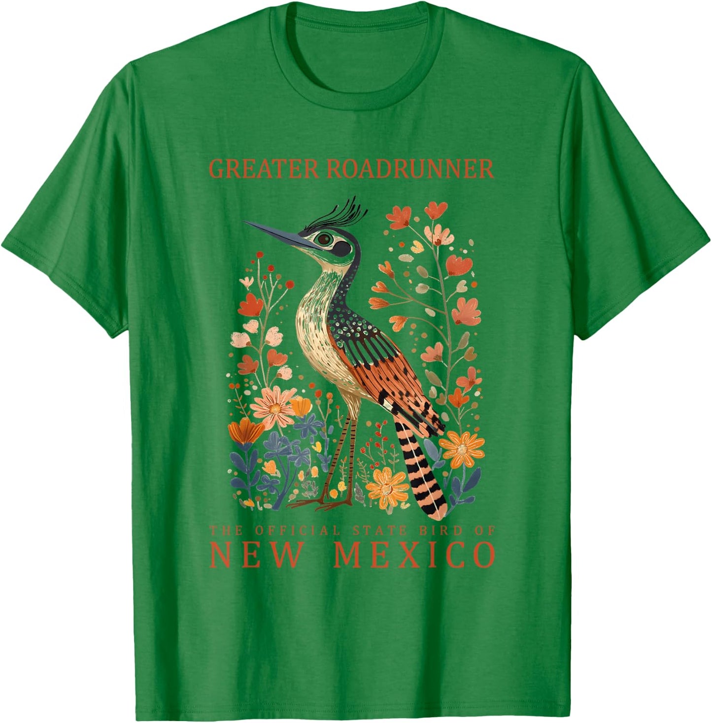 New Mexico Greater Roadrunner State Bird Art T-Shirt - T-Shirt | Irish Green