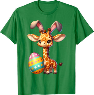 Easter Giraffe Lover Egg Eggs Bunny Rabbit Bunnies Funny T-Shirt - T-Shirt | Irish Green