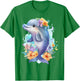 Dolphin with Flowers Cute Dolphins Fish Daughter T-Shirt - T-Shirt | Irish Green