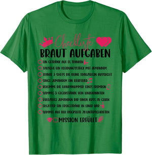 Checkliste der JGA Braut für den Junggesellinnenabschied T-Shirt - T-Shirt | Irish Green
