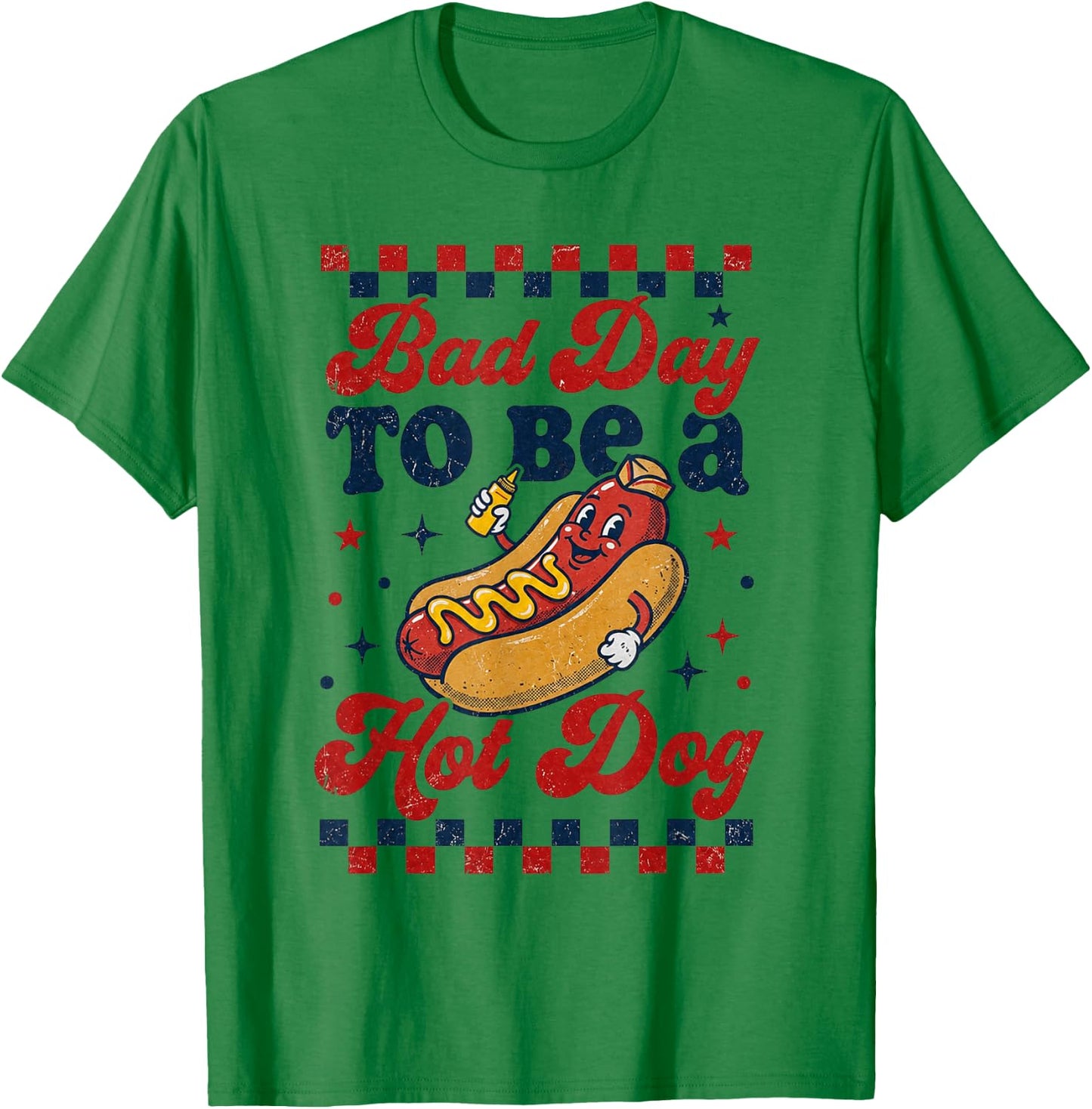Bad Day to Be A Hot Dog 4th of July Shirt BBQ Men Women Boys T-Shirt - T-Shirt | Irish Green