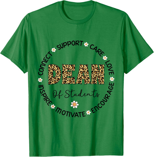 Leopard Dean Of Students Appreciation Week Goes Back To School T-Shirt - T-Shirt | Irish Green