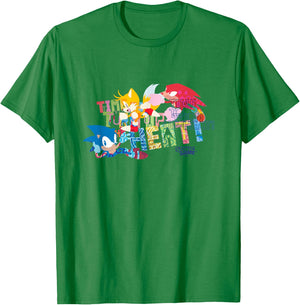 Sonic The Hedgehog Time to Turn Up The Heat Retro Shot T-Shirt - T-Shirt | Irish Green