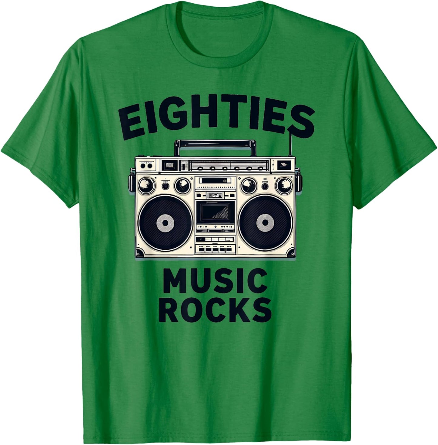 Eighties Music Rocks 80's Cassette T-Shirt - T-Shirt | Irish Green