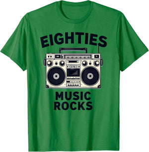 Eighties Music Rocks 80's Cassette T-Shirt - T-Shirt | Irish Green