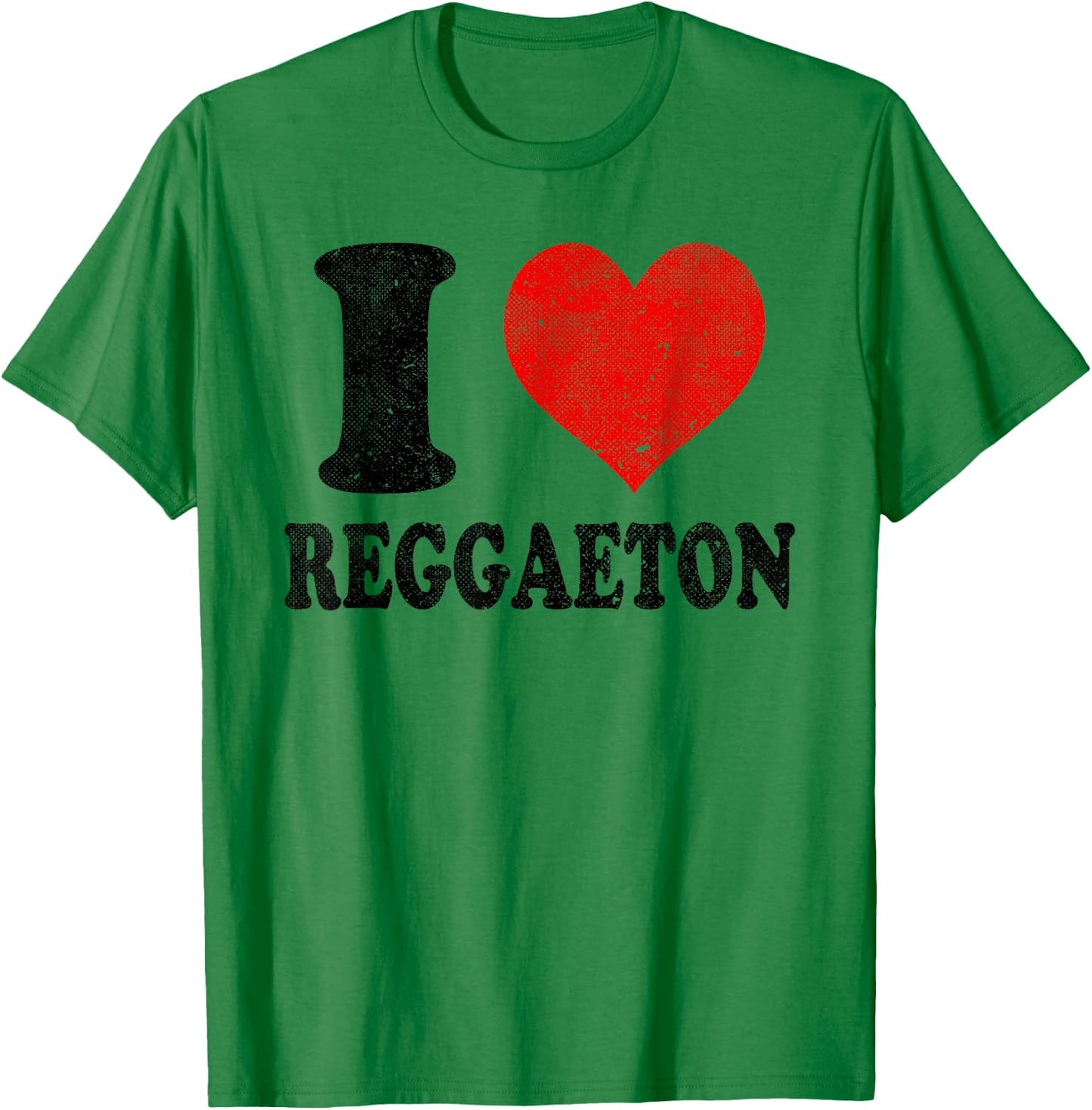 I Love Reggaeton Music Vintage T-Shirt - T-Shirt | Irish Green