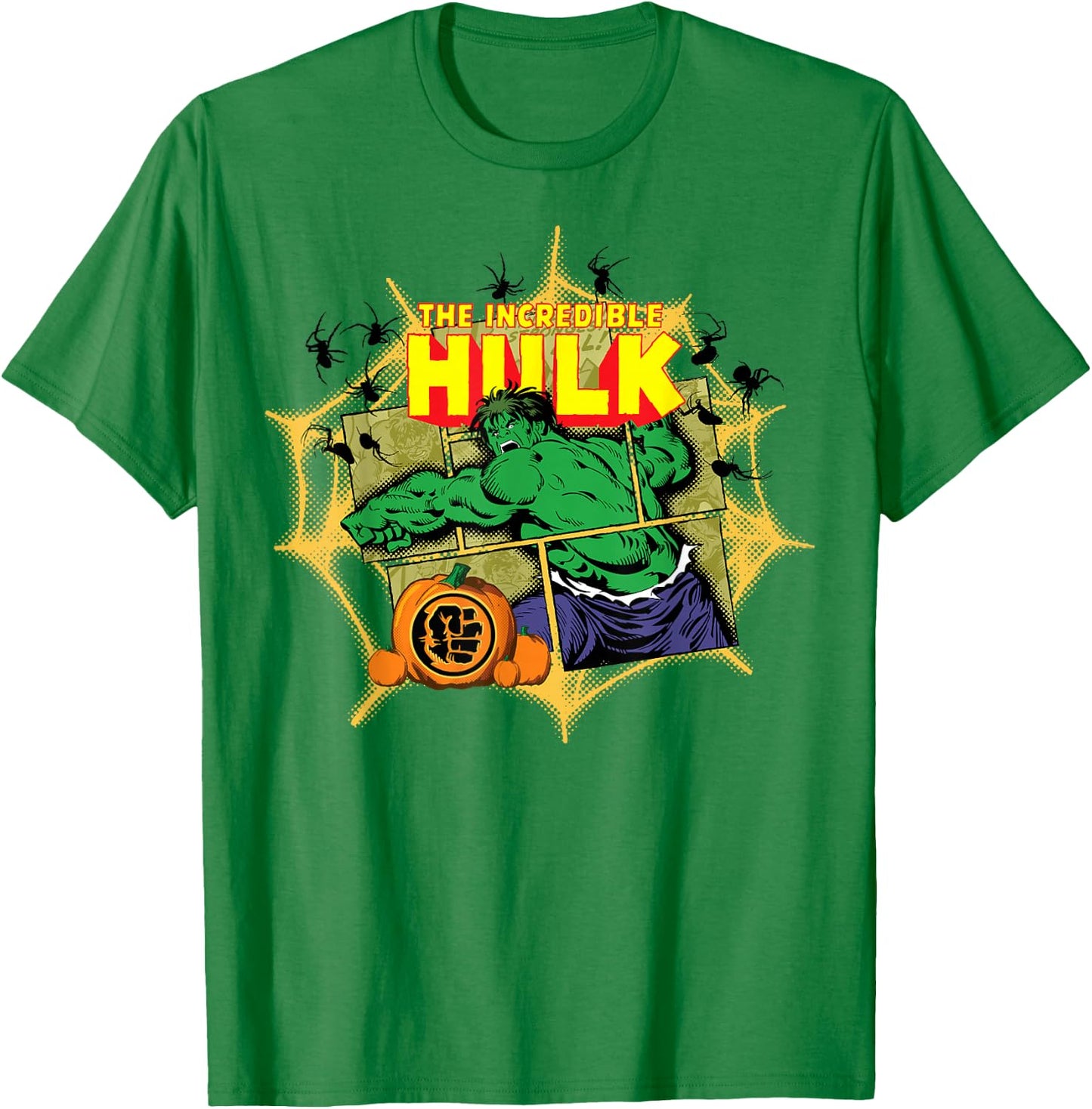 Marvel The Incredible Hulk Comic Panels Halloween T-Shirt - T-Shirt | Irish Green