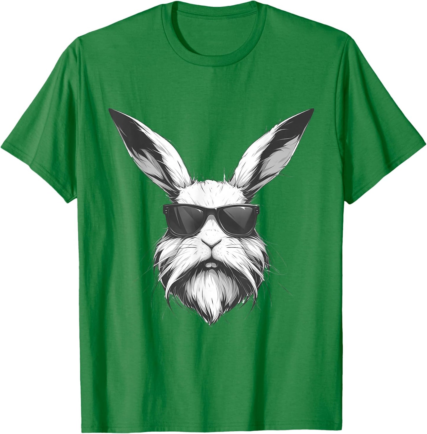 Beard Bunny Face With Sunglasses Easter Day 2024 Men Boy Kid T-Shirt - T-Shirt | Irish Green