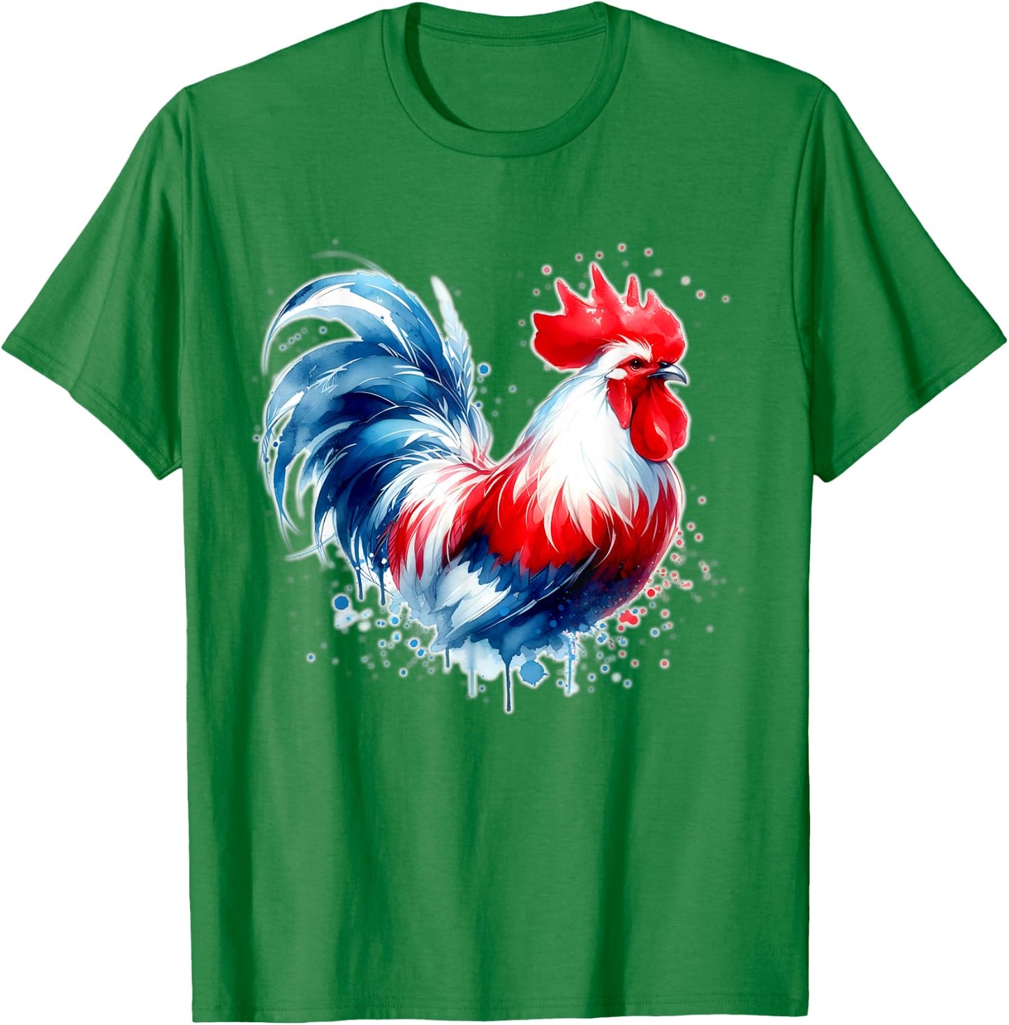 Coq français bleu blanc rouge Fête Nationale France , white, S T-Shirt - T-Shirt | Irish Green