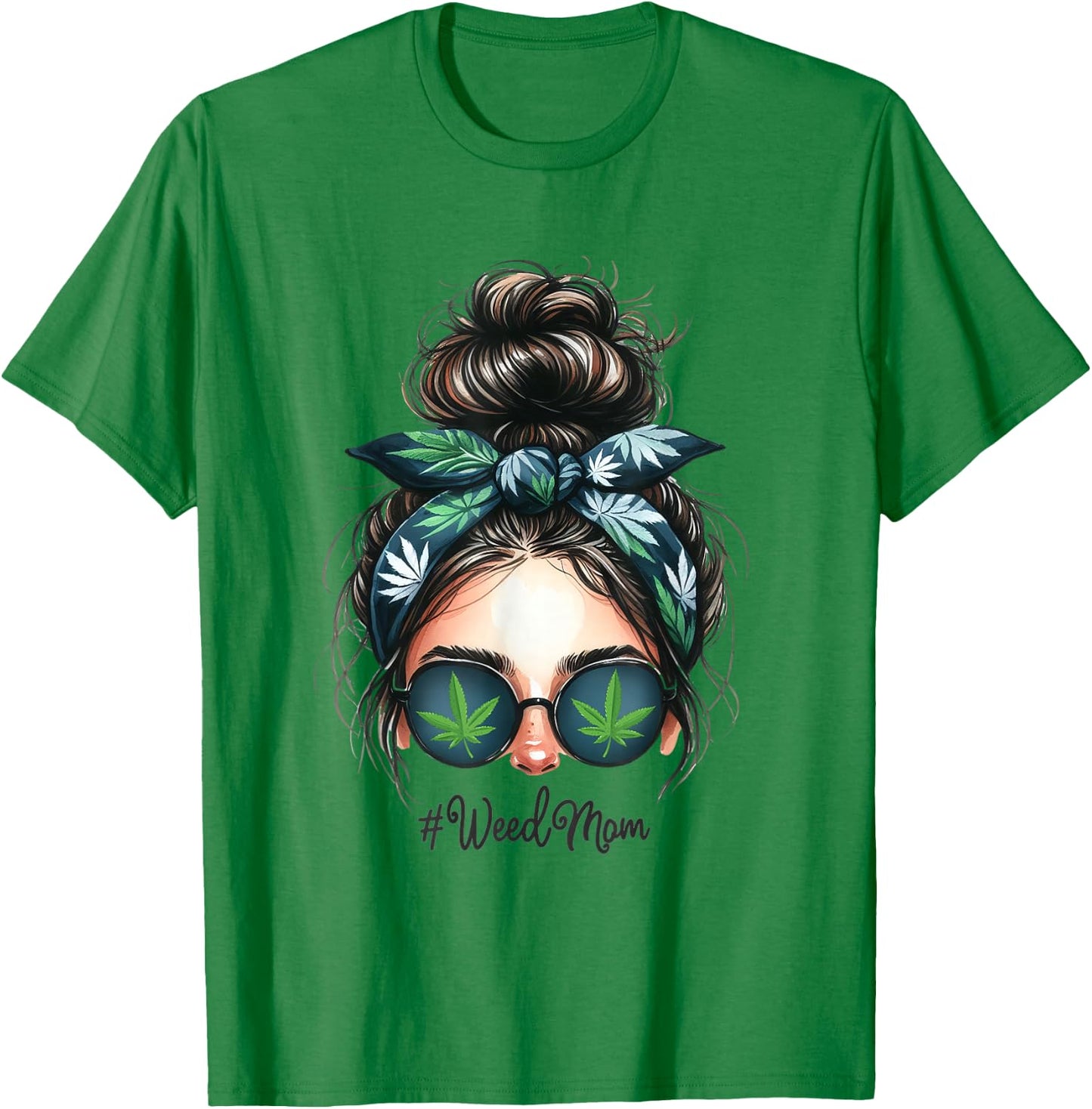 Classy Mom Life Leopard Weed Mom Marijuana Ganja Love 420 T-Shirt - T-Shirt | Irish Green